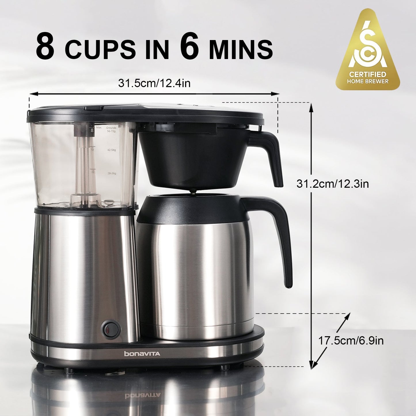 Connoisseur 8-Cup Drip Coffee Brewer One-Touch with Thermal Bonavita