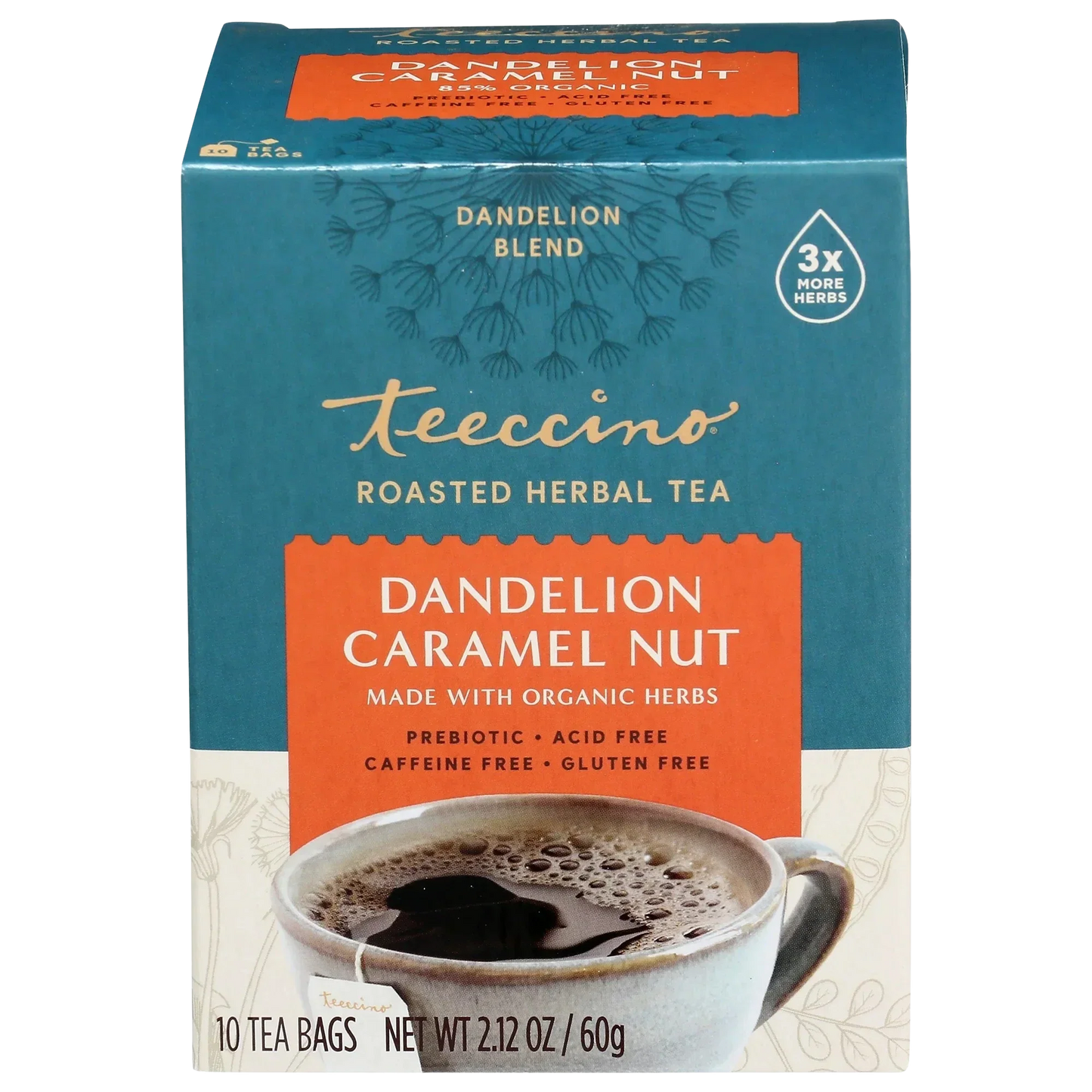 Teeccino Dandelion Caramel Nut Roasted Herbal Tea Teeccino