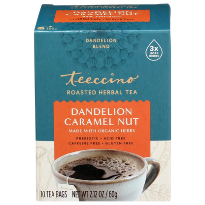 Teeccino Dandelion Caramel Nut Roasted Herbal Tea Teeccino