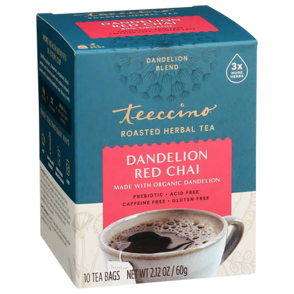 Teeccino Dandelion Red Chai Roasted Herbal Tea Teeccino