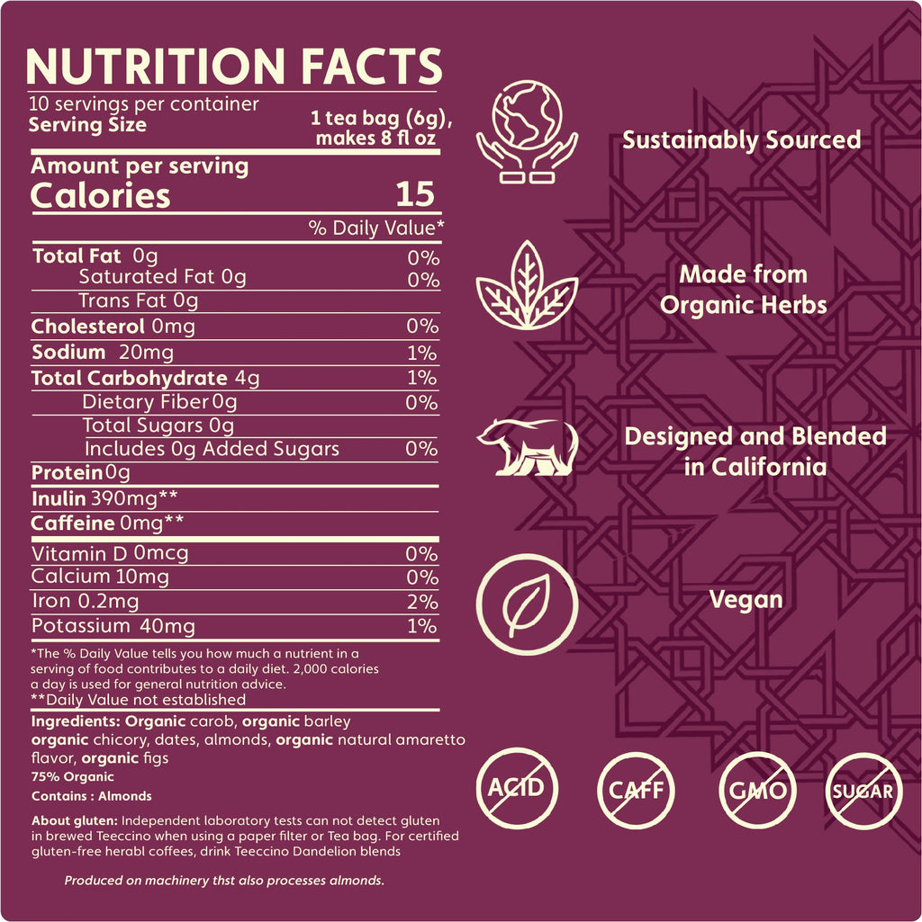 Teeccino Almond Amaretto Roasted Herbal Tea