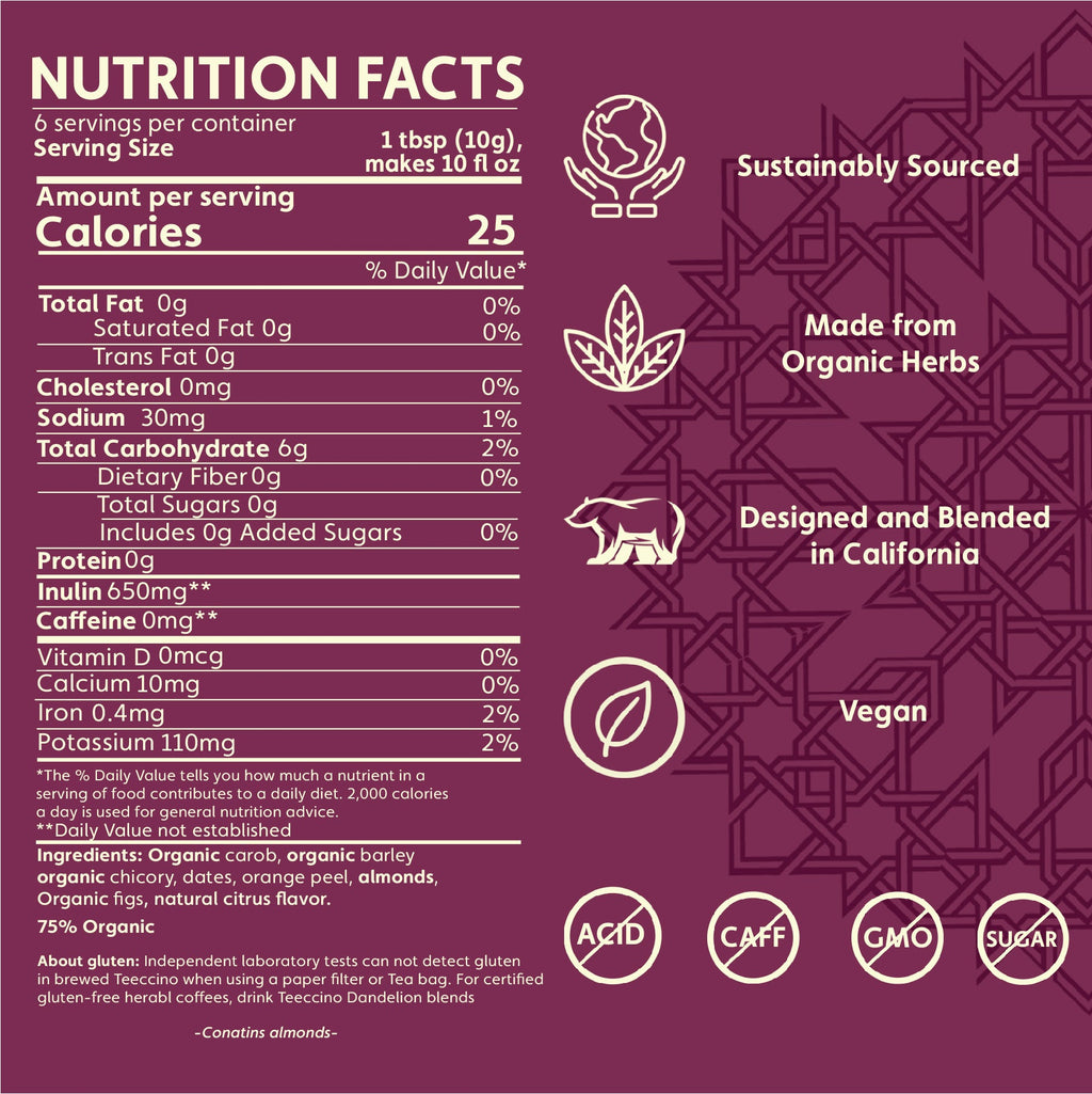 Teeccino Blood Orange Chicory Herbal Coffee