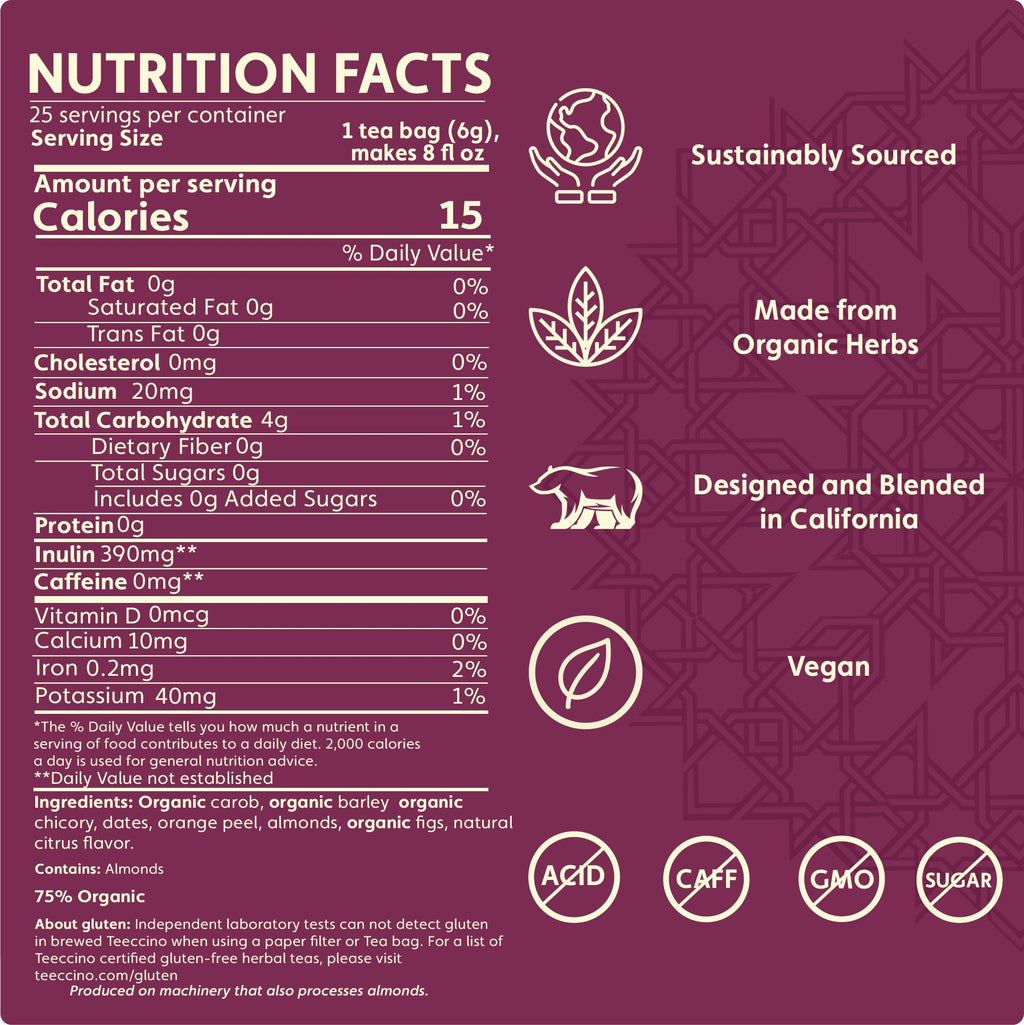 Teeccino Blood Orange Roasted Herbal Tea