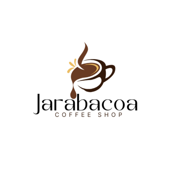 Logo of Jarabacoa Coffee Shop with a coffee cup and steam design on a white background