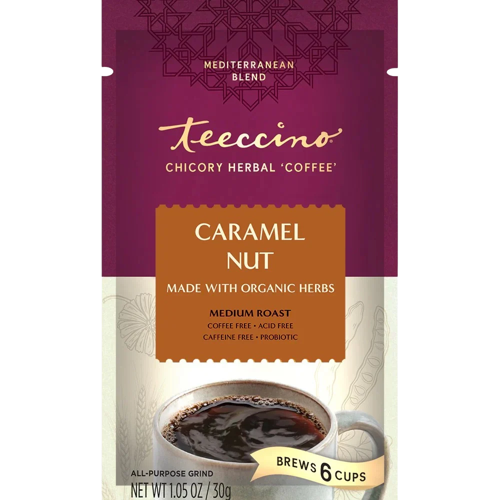 Teeccino Caramel Nut Chicory Herbal Coffee