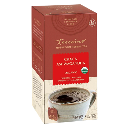 Teeccino Chaga Ashwagandha Butterscotch Cream Mushroom Herbal Tea Teeccino