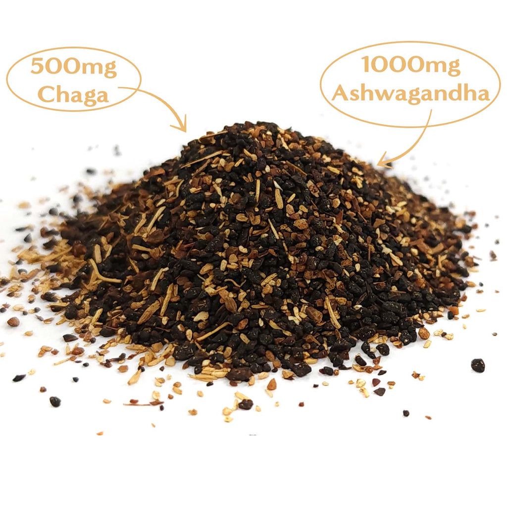 Teeccino Chaga Ashwagandha Butterscotch Cream Mushroom Herbal Coffee