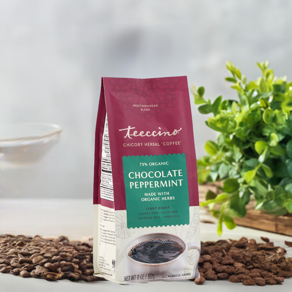 Teeccino Chocolate Peppermint Chicory Herbal Coffee Teeccino