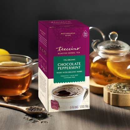 Teeccino Chocolate Peppermint Roasted Herbal Tea Teeccino