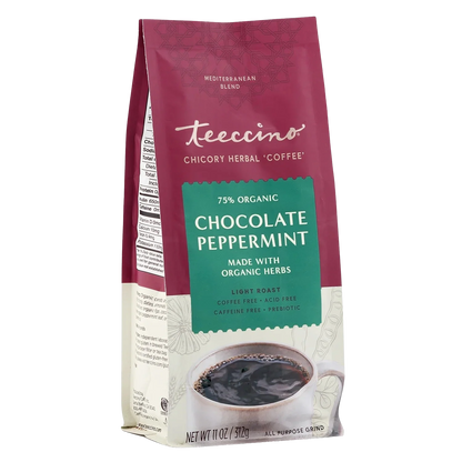 Teeccino Chocolate Peppermint Chicory Herbal Coffee Teeccino