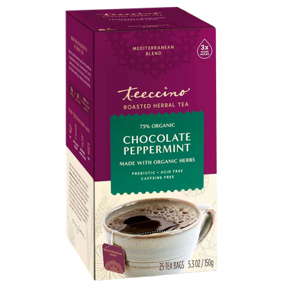 Teeccino Chocolate Peppermint Roasted Herbal Tea Teeccino