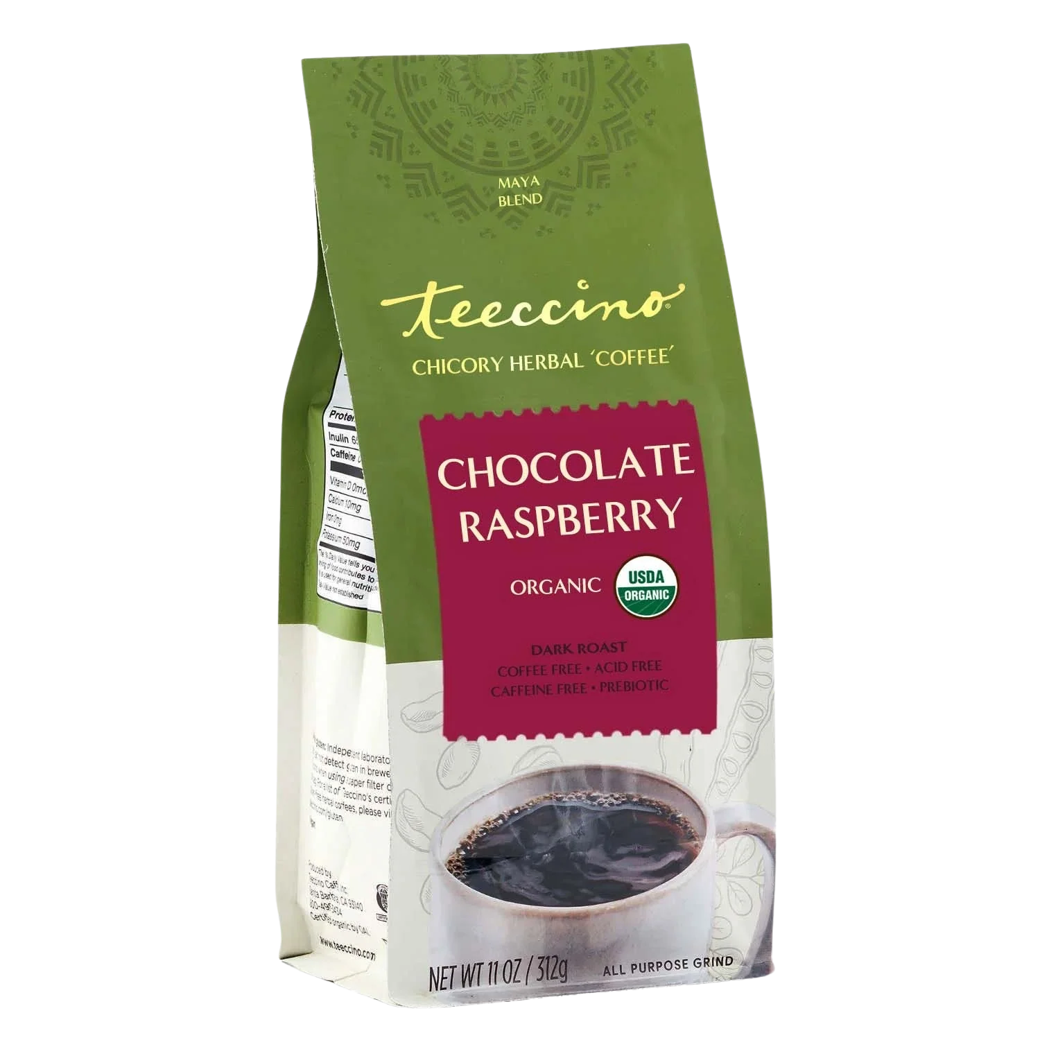 Teeccino Chocolate Raspberry Chicory Herbal Coffee