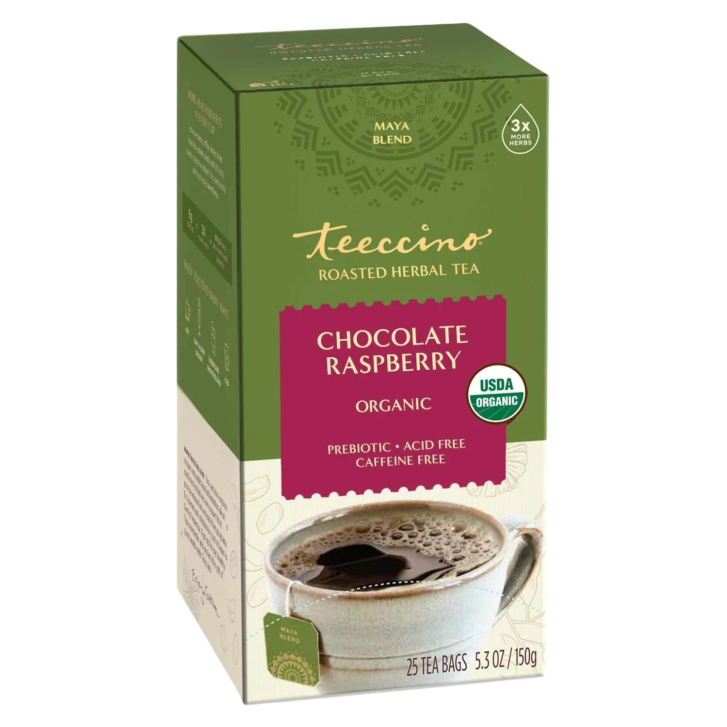 Teeccino Chocolate Raspberry Roasted Herbal Tea