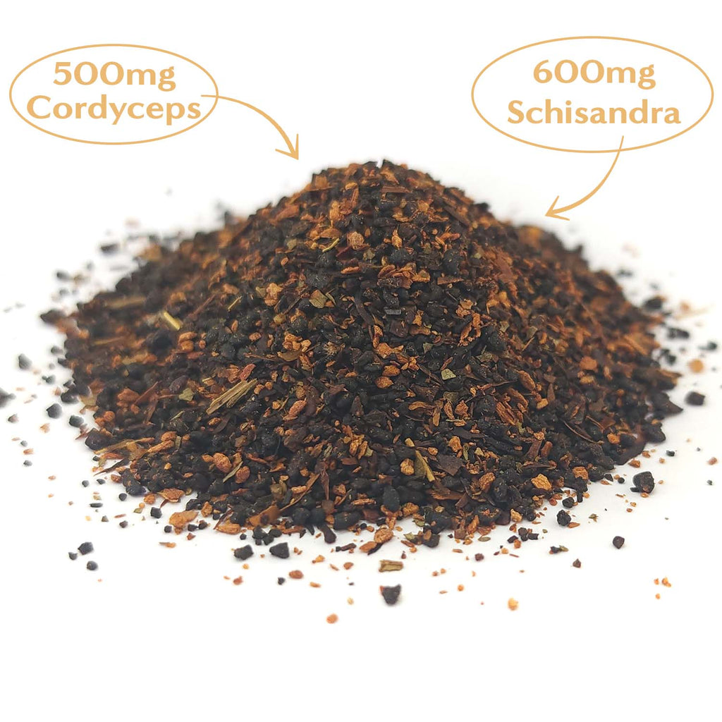 Teeccino Cordyceps Schisandra Cinnamon Berry Mushroom Herbal Coffee