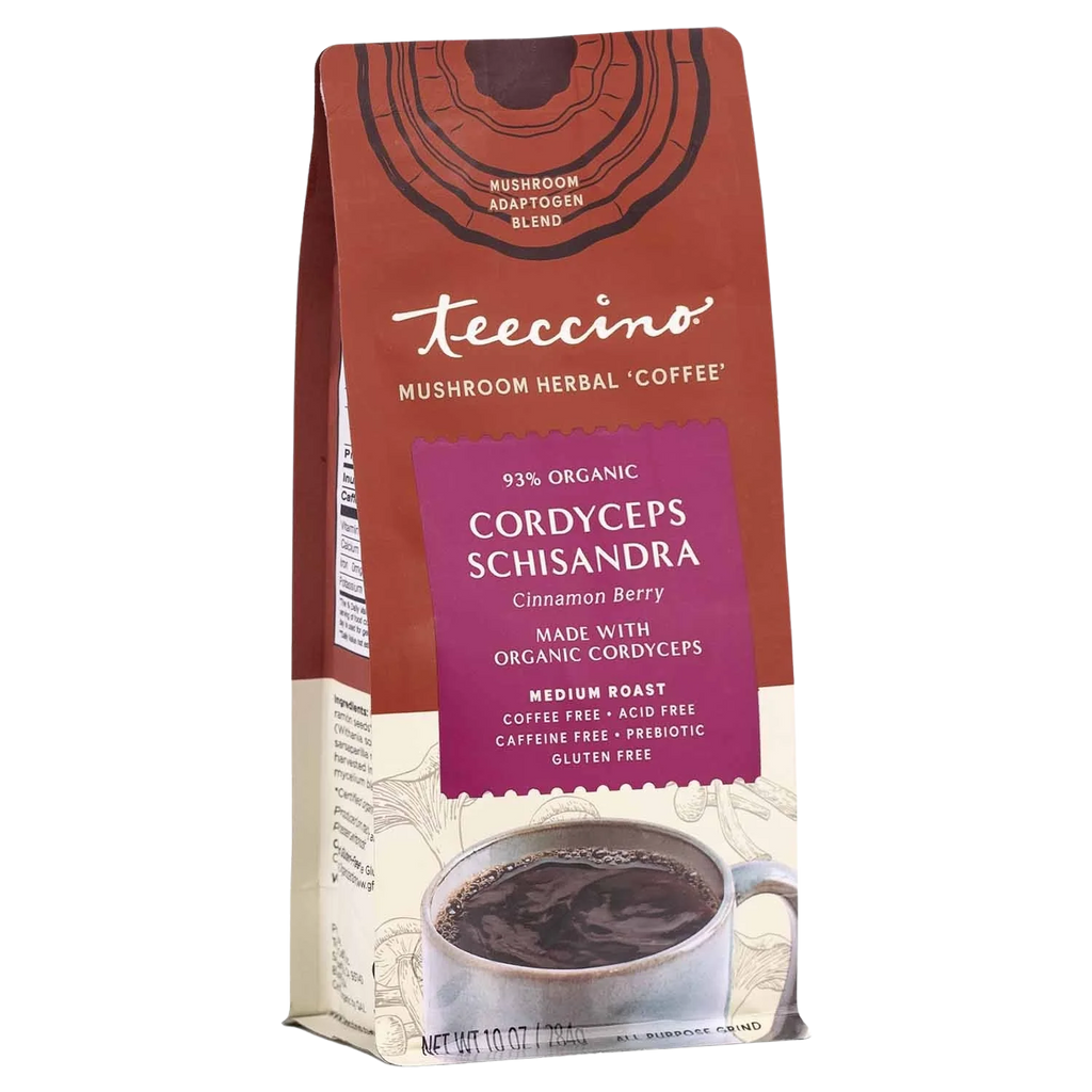 Teeccino Cordyceps Schisandra Cinnamon Berry Mushroom Herbal Coffee