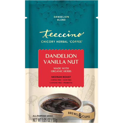 Teeccino Dandelion Vanilla Nut Herbal Coffee Teeccino