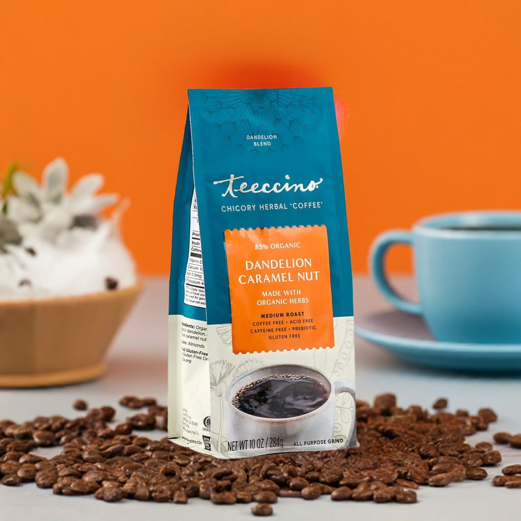 Teeccino Dandelion Caramel Nut Chicory Herbal Coffee