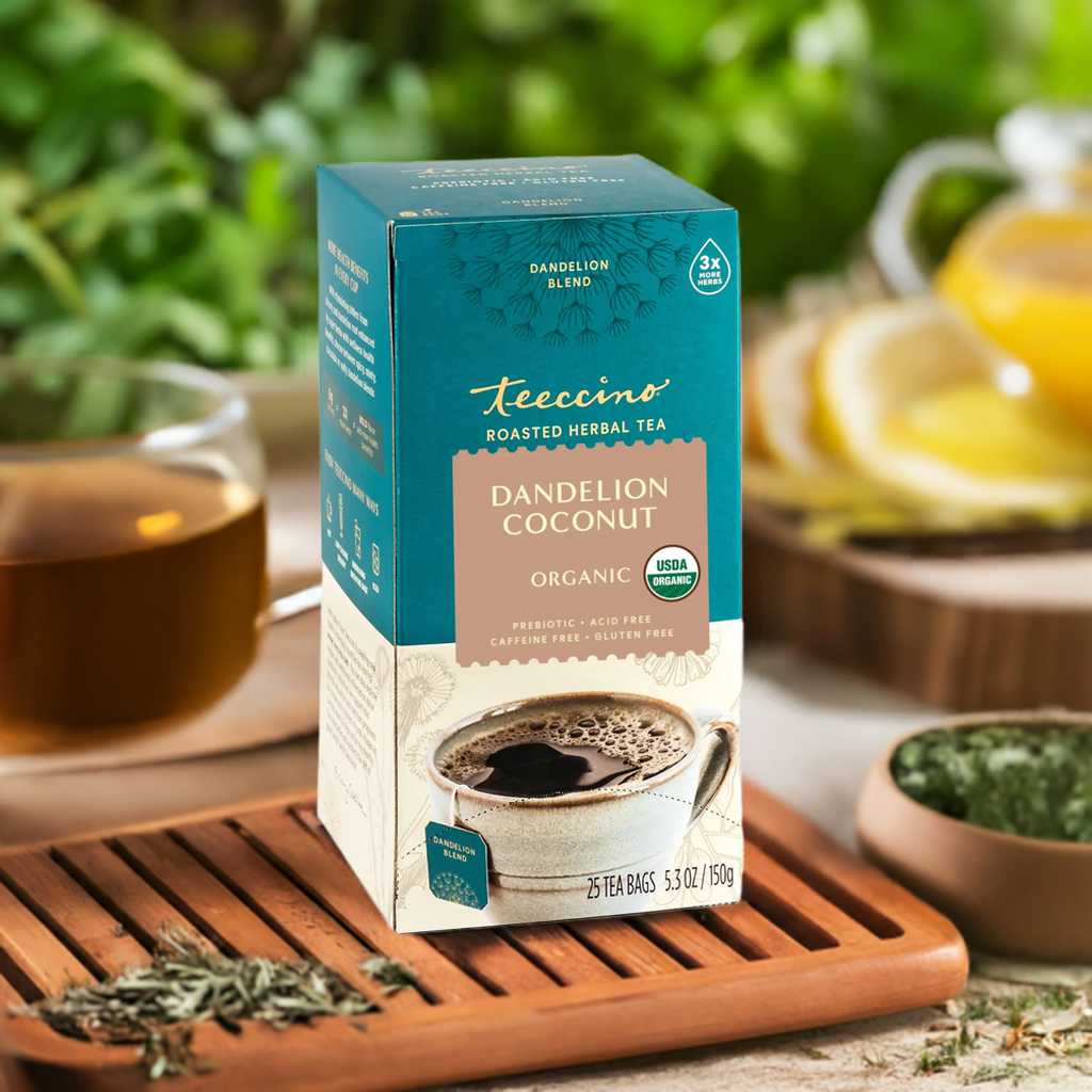 Teeccino Dandelion Coconut Roasted Herbal Tea Teeccino