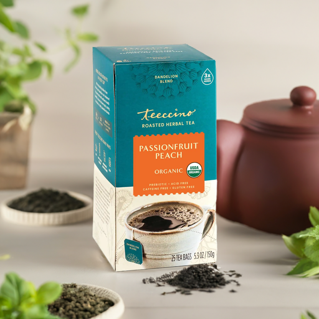 Teeccino Dandelion Passionfruit Peach Herbal Tea Teeccino