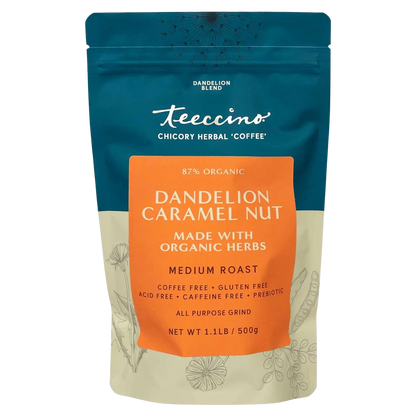 Teeccino Dandelion Caramel Nut Chicory Herbal Coffee Teeccino