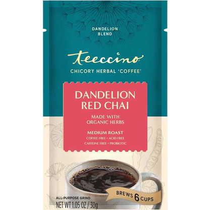 Teeccino Dandelion Red Chai Herbal Coffee Teeccino