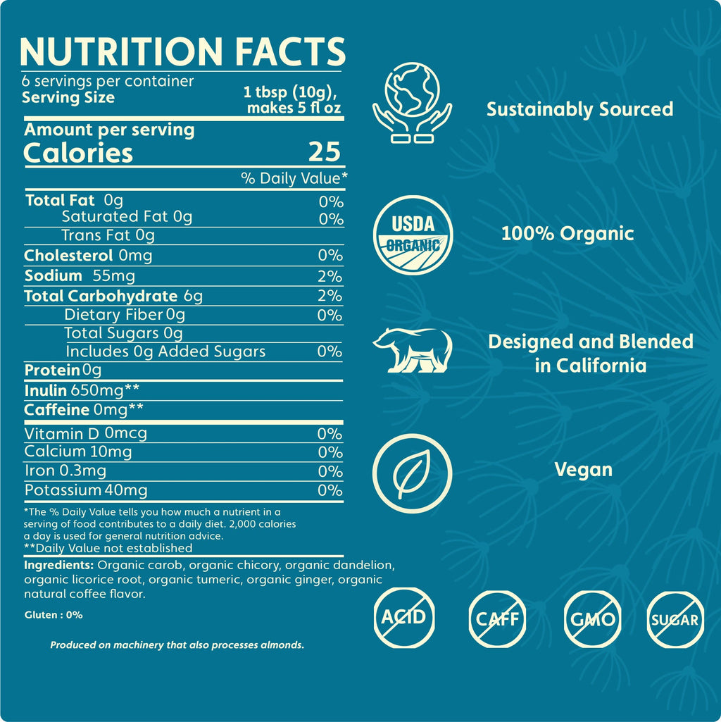 Teeccino Dandelion Turmeric Herbal Coffee