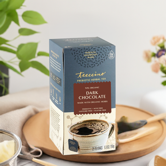 teeccino Dark Chocolate Prebiotic SuperBoost Herbal Tea Teeccino