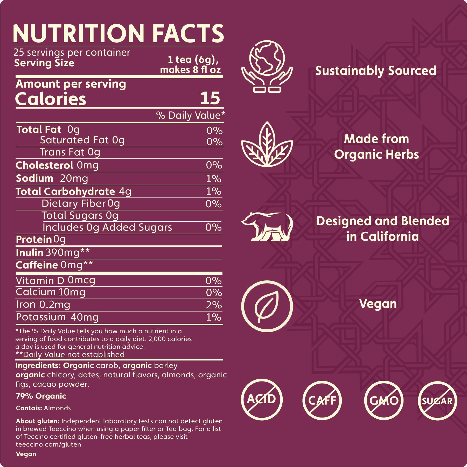 Teeccino English Toffee Herbal Tea