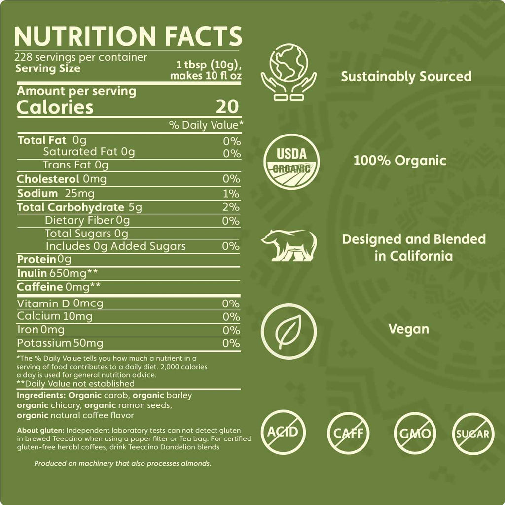 Teeccino French Roast Chicory Herbal Coffee