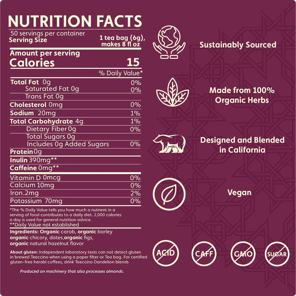 Teeccino Hazelnut Roasted Herbal Tea