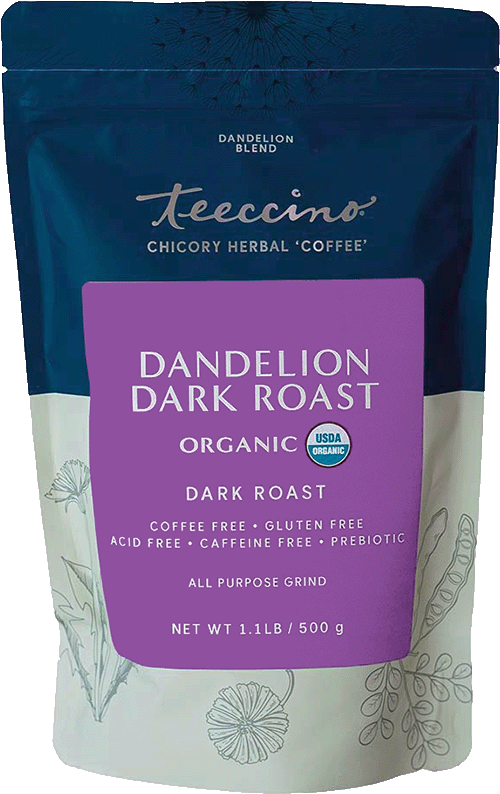 Teeccino Dandelion Dark Roast Herbal Coffee