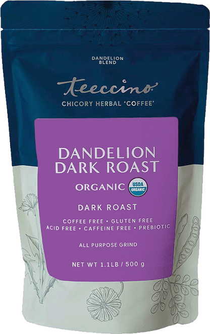 Teeccino Dandelion Dark Roast Herbal Coffee Teeccino
