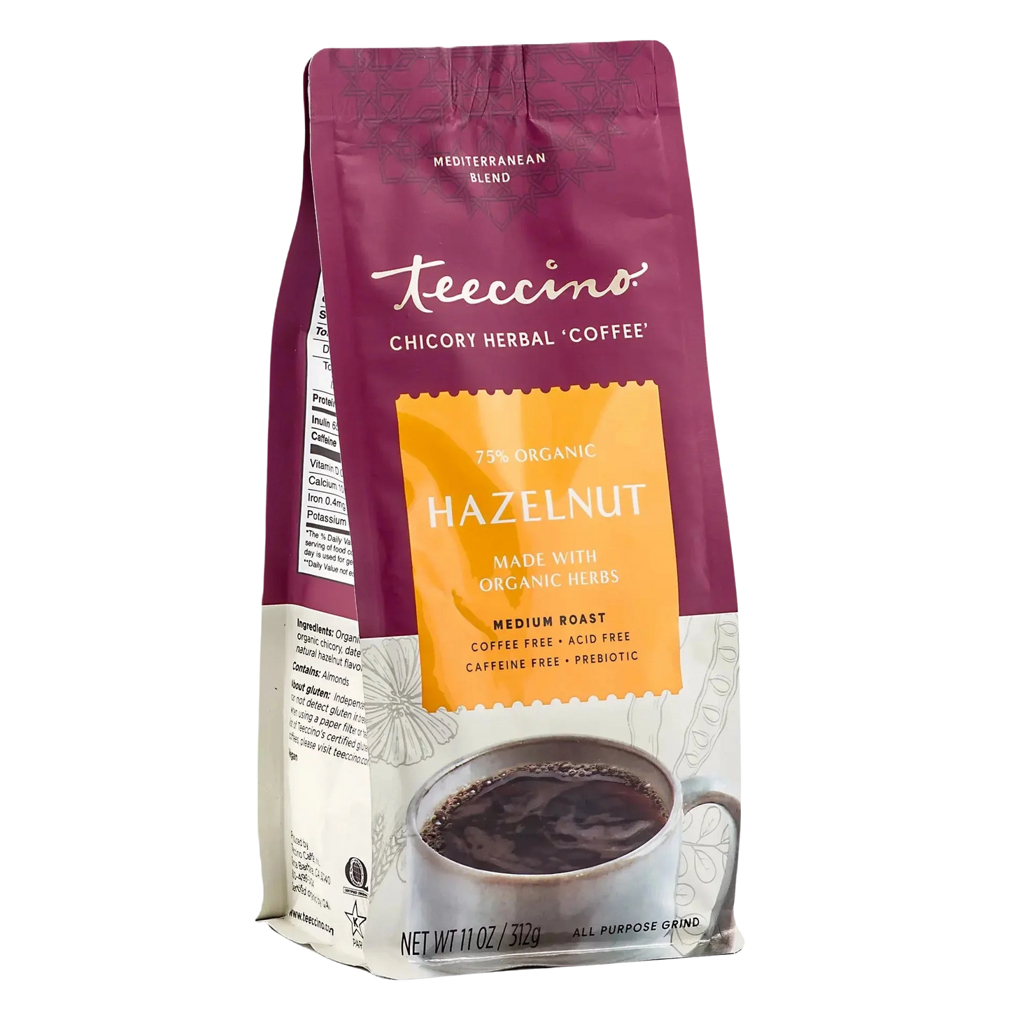 Teeccino Hazelnut Chicory Herbal Coffee Teeccino