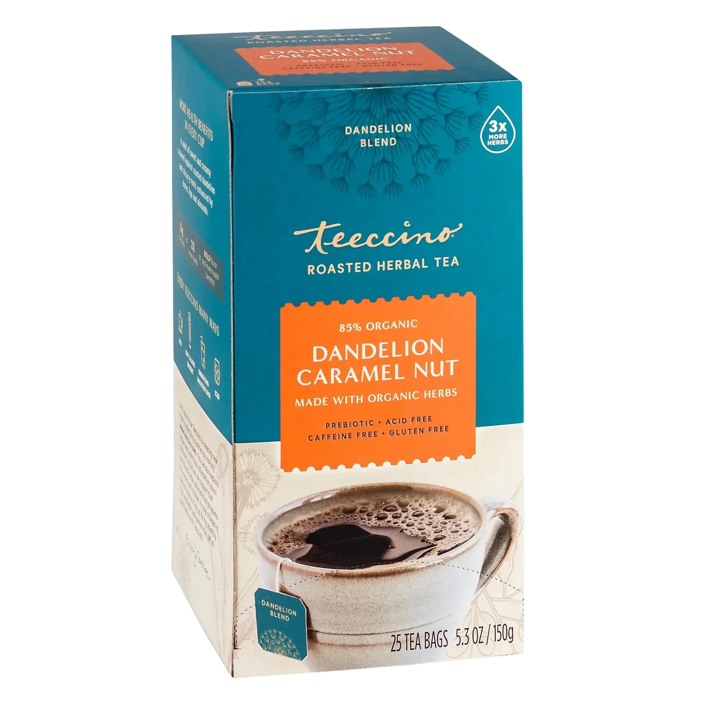 Teeccino Dandelion Caramel Nut Roasted Herbal Tea Teeccino