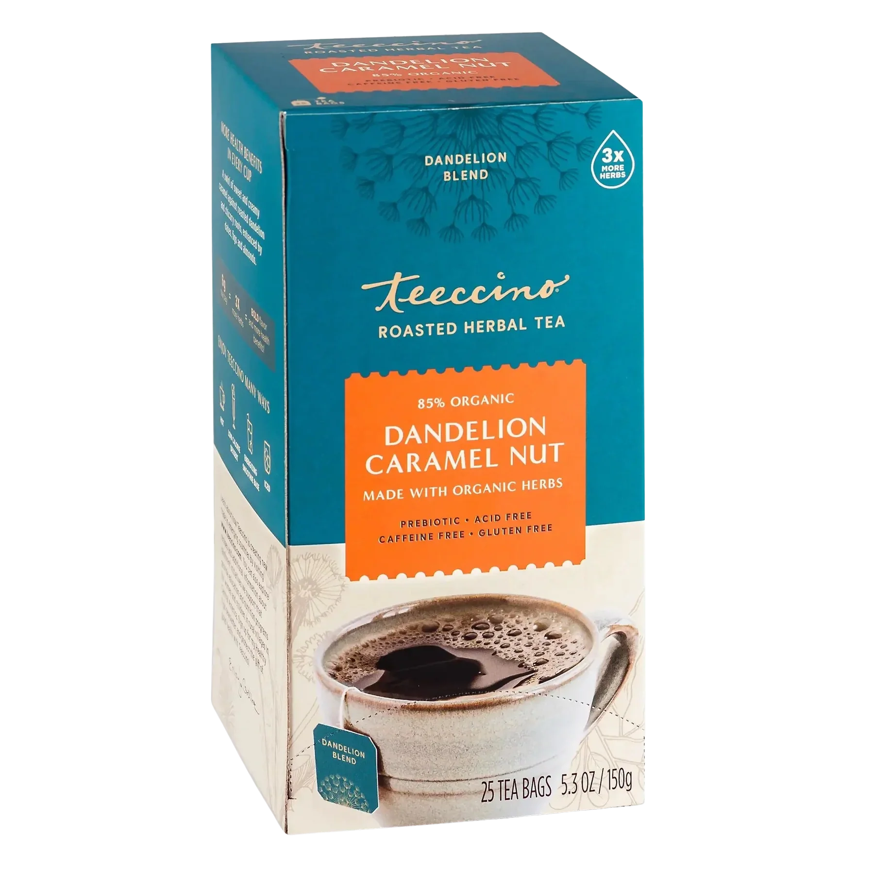Teeccino Dandelion Caramel Nut Roasted Herbal Tea Teeccino
