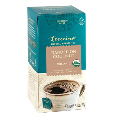 Teeccino Dandelion Coconut Roasted Herbal Tea Teeccino