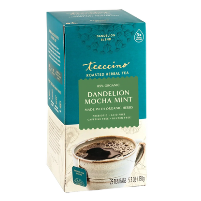 Teeccino Dandelion Mocha Mint Roasted Herbal Tea Teeccino