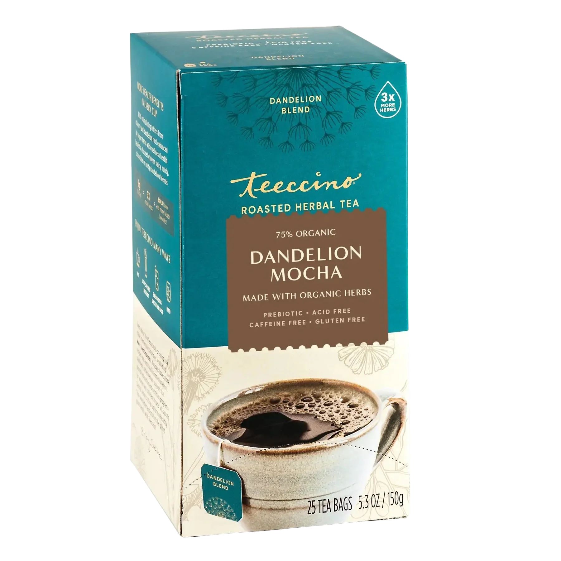 Teeccino Dandelion Mocha Roasted Herbal Tea Teeccino