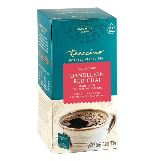 Teeccino Dandelion Red Chai Roasted Herbal Tea Teeccino