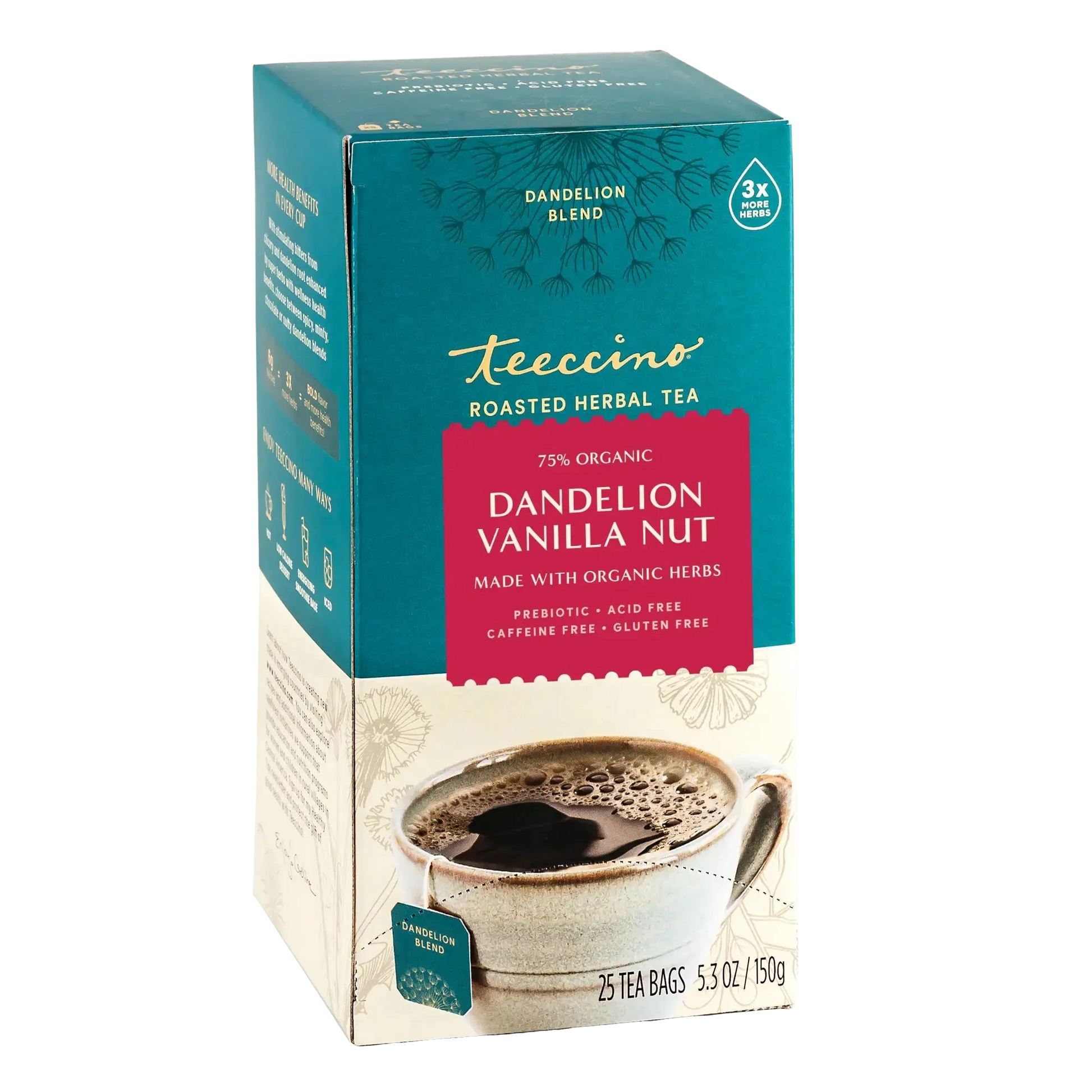 Teeccino Dandelion Vanilla Nut Roasted Herbal Tea Teeccino