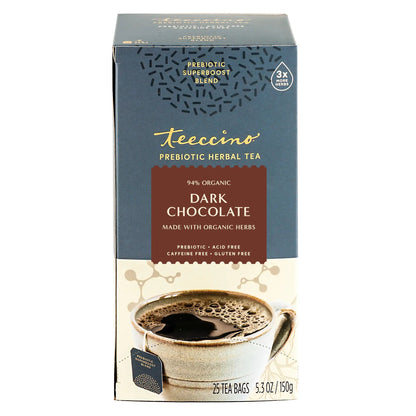 teeccino Dark Chocolate Prebiotic SuperBoost Herbal Tea Teeccino