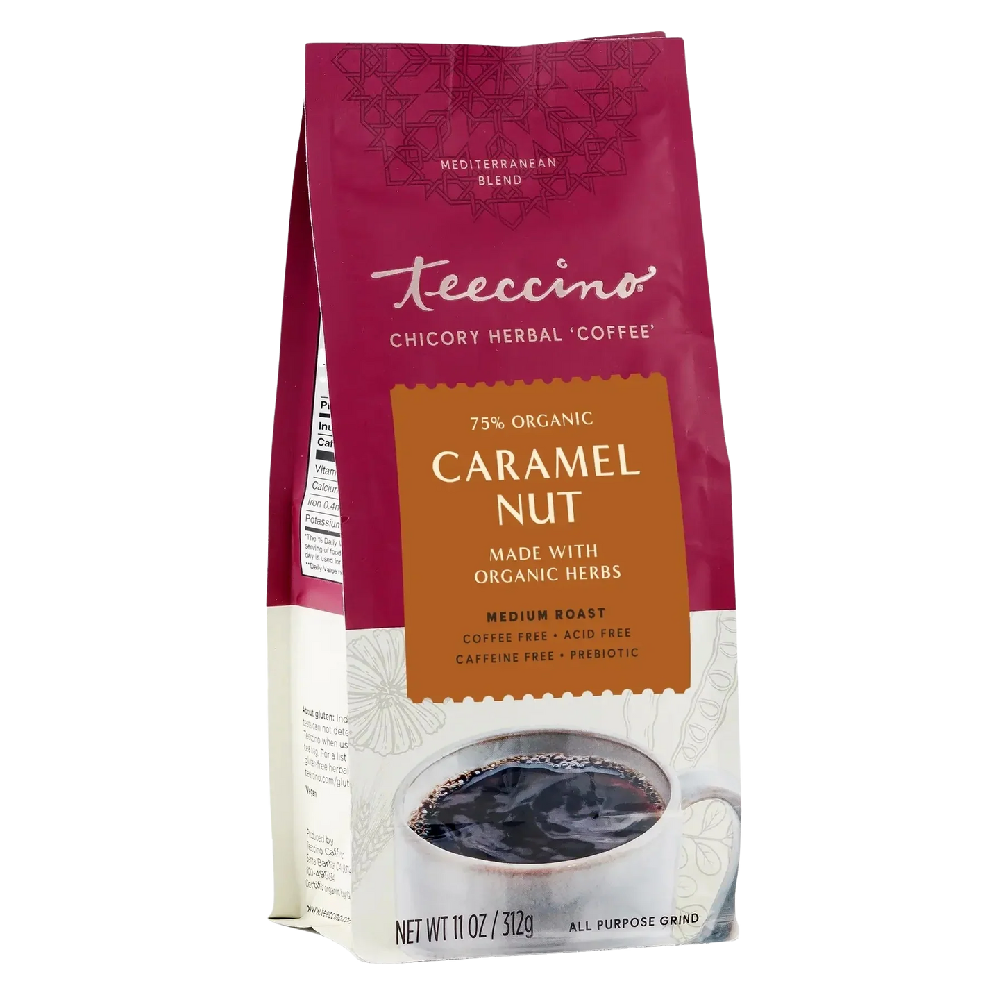 Teeccino Caramel Nut Chicory Herbal Coffee Teeccino