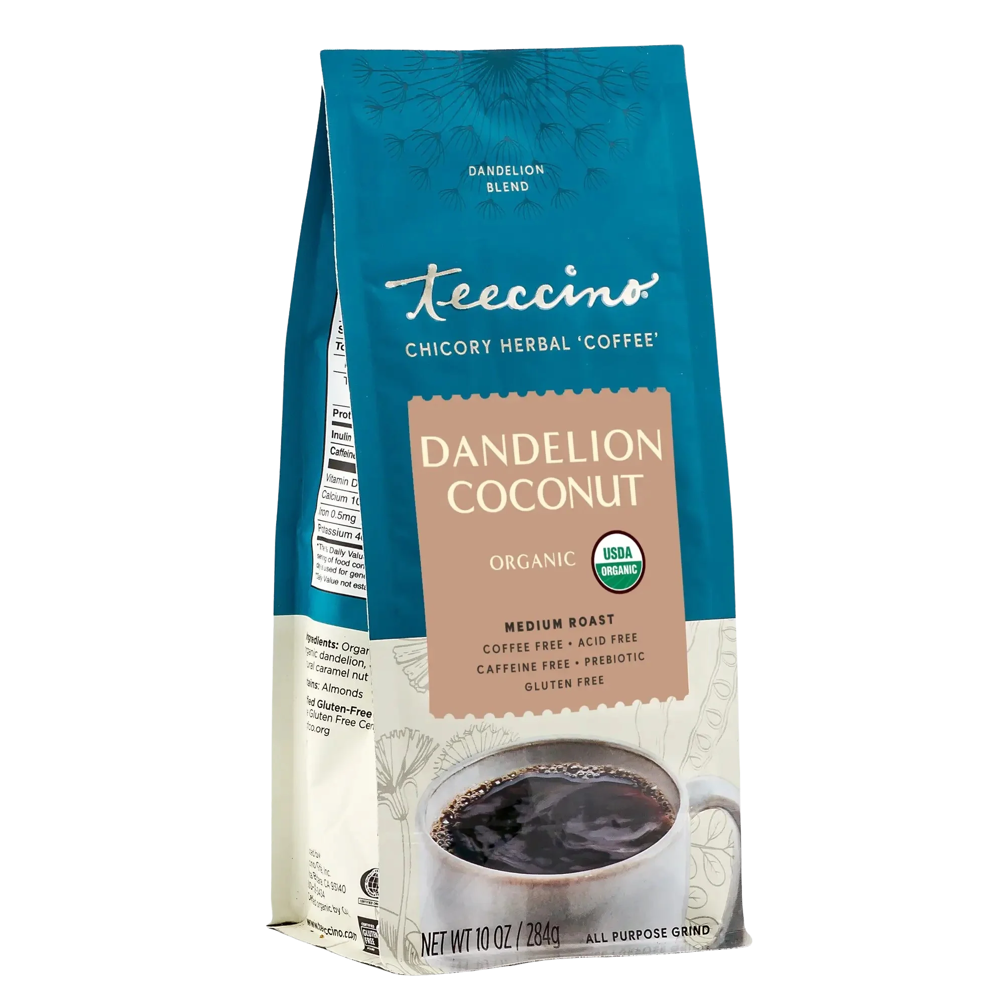 Teeccino Dandelion Coconut Herbal Coffee