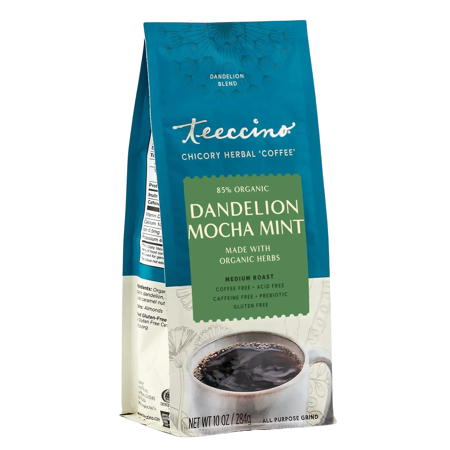 Teeccino Dandelion Mocha Mint Herbal Coffee Teeccino