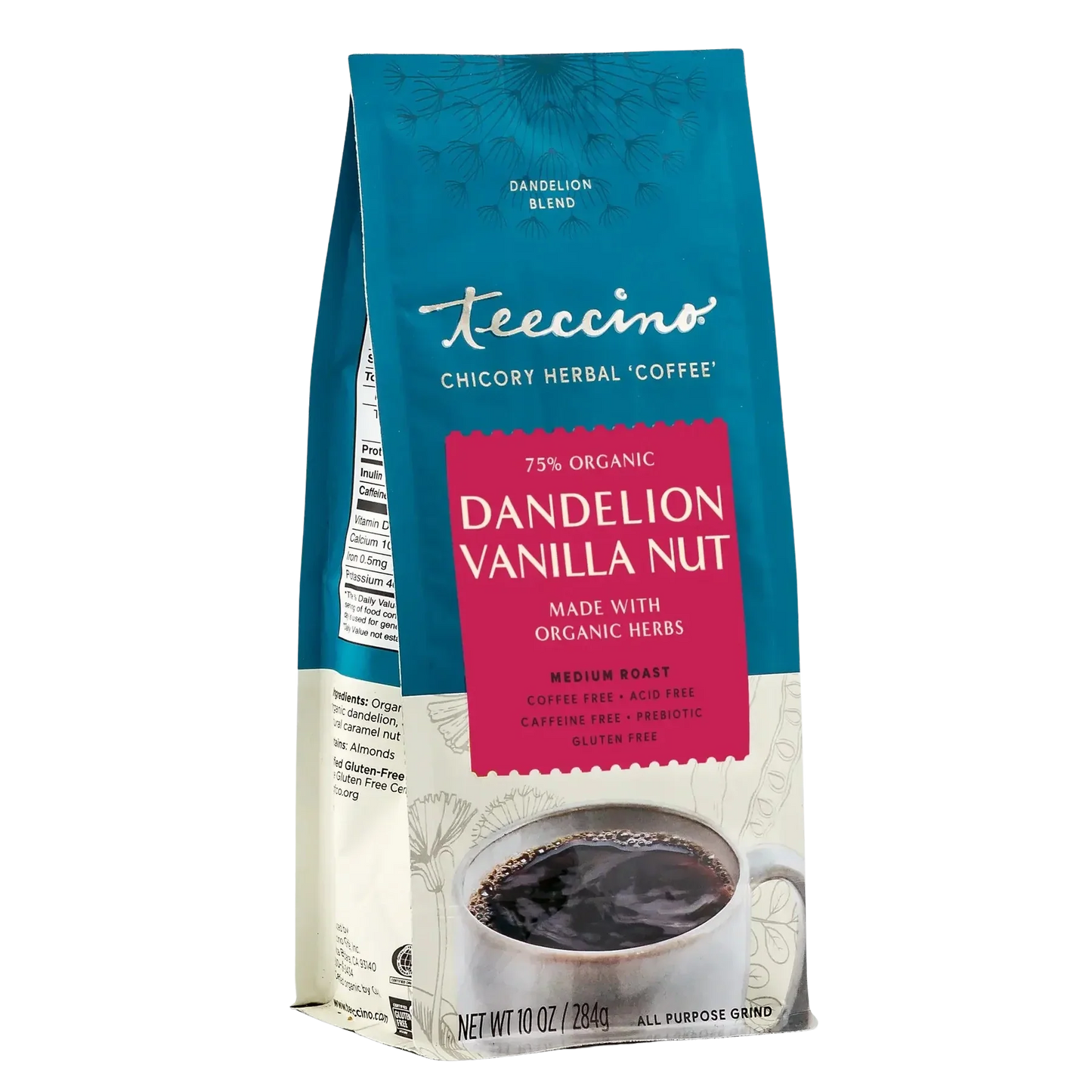 Teeccino Dandelion Vanilla Nut Herbal Coffee Teeccino