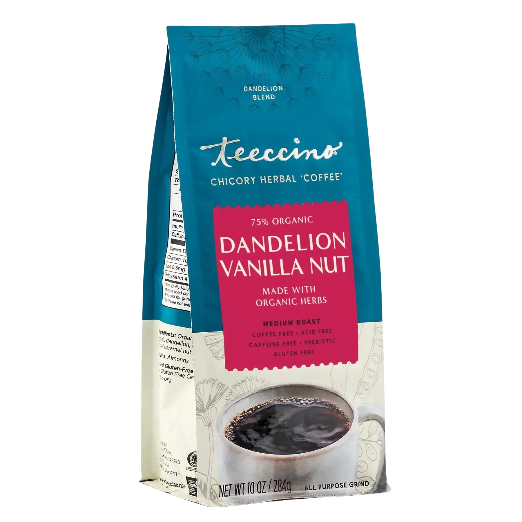 Teeccino Dandelion Vanilla Nut Herbal Coffee Teeccino