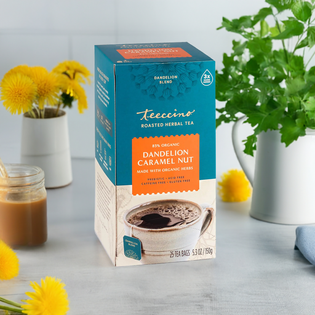 Teeccino Dandelion Caramel Nut Roasted Herbal Tea Teeccino
