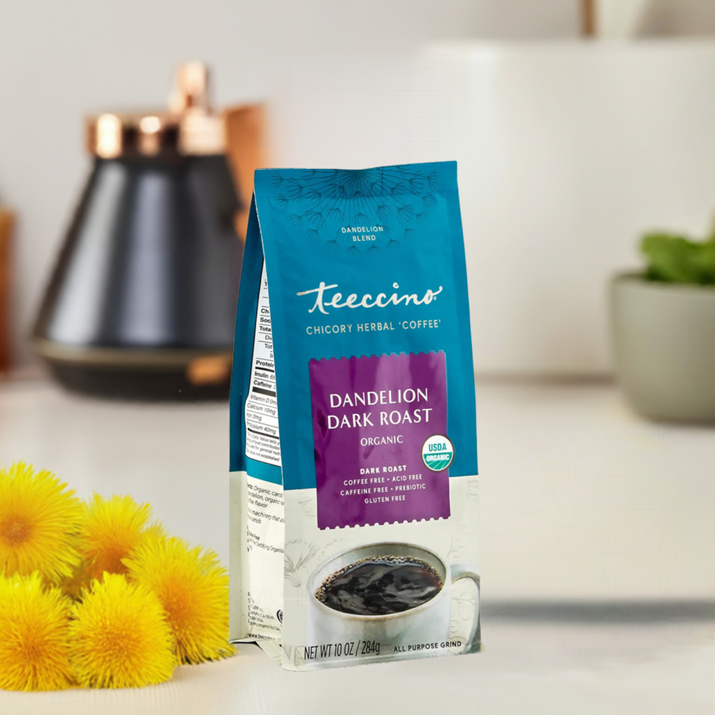 Teeccino Dandelion Dark Roast Herbal Coffee